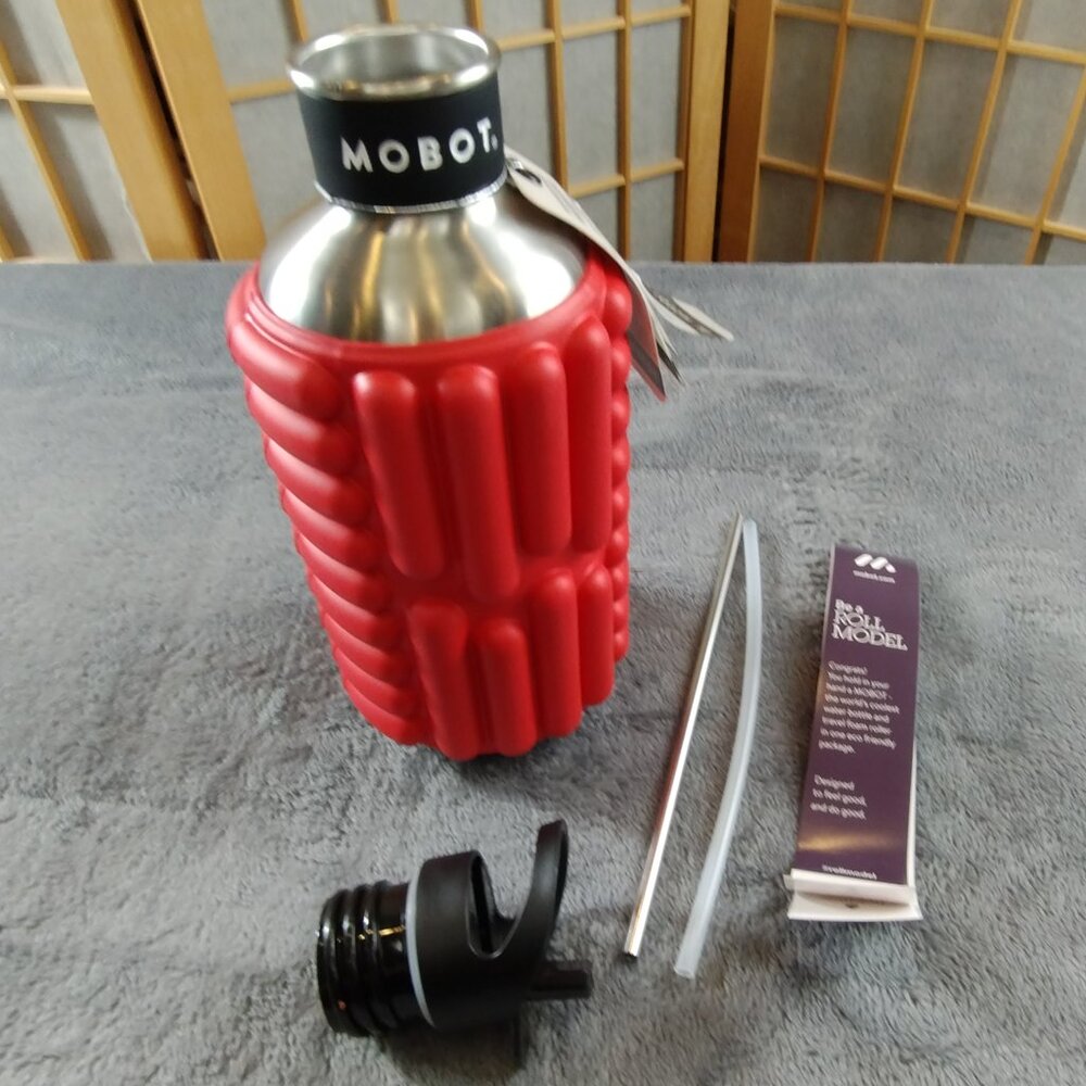 Mobot Foam Roller Water Bottle Red 40 oz Big Bertha NWT